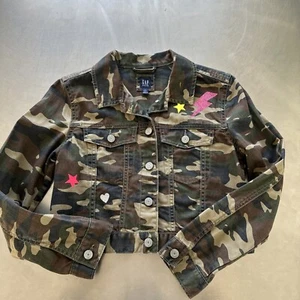 Gap Kids Girls Jacket Size XL 12 Denim Camouflage Green - Picture 1 of 8