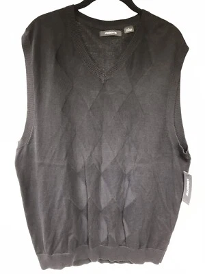 CLAIBORNE BLACK MENS VEST COTTON LARGE NWT - Image 1 of 4