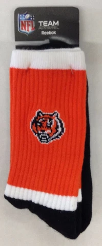NFL Cincinnati Bengals Reebok Team Logo Adult Crew Socks NEW! Cover