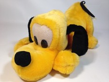 Vintage Disney Pluto Plush Puppy Dog Golden Yellow Disneyland Stuffed Animal 12"