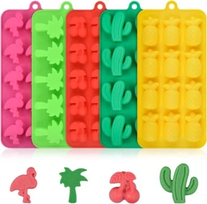 Cherry Palm Tree Cactus Flamingo Silicone Chocolate Mould Wax Melt Ice Cube Tray - Picture 1 of 6
