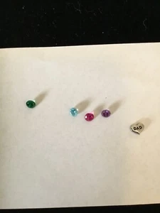 Small Assorted 4mm Size 4 Colored Swarovski Crystals Fit OO Lockets, BIN - Picture 1 of 2