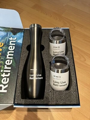 SNOWFOX STAINLESS STEEL CARAFE AND WINE GLASS SET, New In Box ($75 Orig Price) - Image 1 of 4