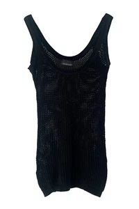 TOP CANOTTA DONNA ERMANNO SCERVINO COLORE NERO TAGLIA 42 TRAFORATA - Imagen 1 de 4