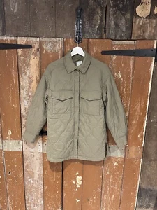 H&M Quilted Jacket Coat Green Men's Size XS Button Up - Picture 1 of 15