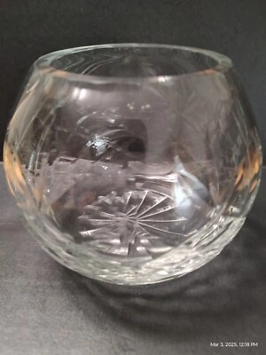 Jarrón Rose Bowl bola redonda de 4" de piña de cristal de plomo - Sphere Globe de Kirkland Foto 1 de 4