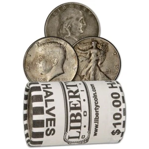 90% Silver Half Dollars - Roll of 20 - $10 Face Value - Picture 1 of 4