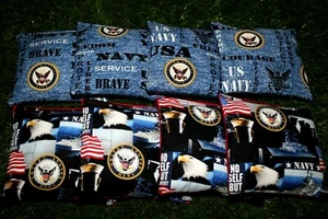 Cornhole Bean Bags Set of 8 ACA Regulation Bags US NAVY - Imagen 1 de 2