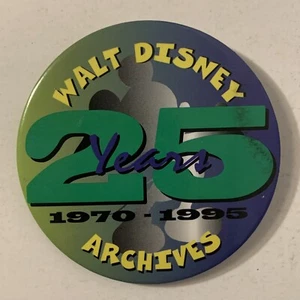 Vintage 1990s Walt Disney Archives 25 Years Anniversary Button Pin Badge Promo - Picture 1 of 5