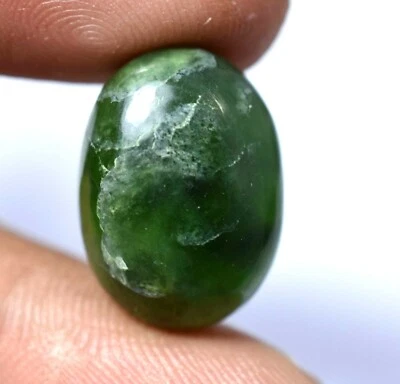19.85 Ct Natural African Green Serpentine Top Quality Cabochon Gemstone  - Image 1 of 4