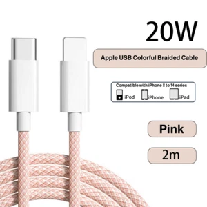 20W Fast Charger Type C to iphone Cable 2M Suitable for iPhone 8-14 Android - Picture 1 of 10
