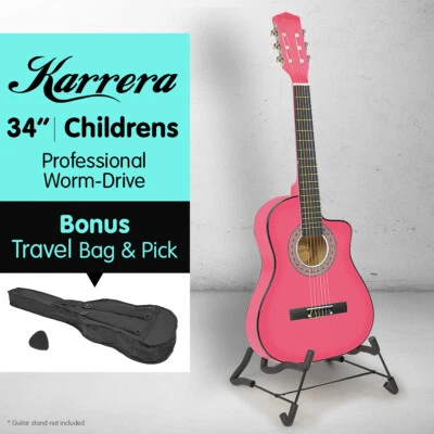 NEW PINK CHILDRENS ACOUSTIC GUITAR IDEAL KIDS GIFT 1/2 size - image 1 of 4