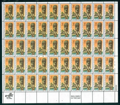 Scott #C84 11¢ Kii Wooden Statue & Temple Mint Sheet MNH  CV $16.50 - Image 1 of 2