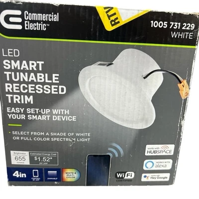 Commercial Electric Smart Tunable Recessed Trim LED 4 in Round Set Of 2 - Image 1 of 4