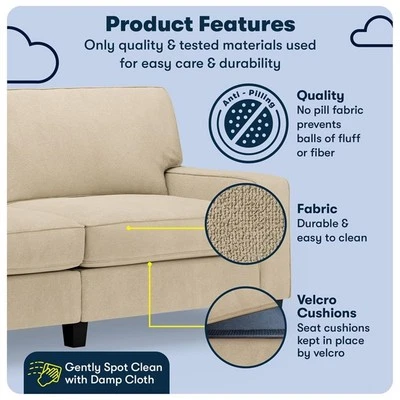 Sofá Serta Palisades 78" Brazo de Pista con Fundas Extraíbles Beige Arena Foto 1 de 4