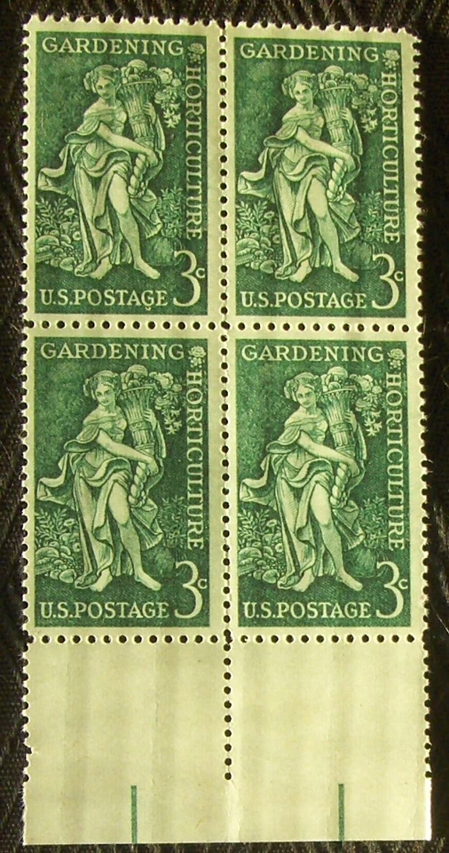 Sello de 3¢ de Estados Unidos SC #1100 bloque de jardinería y horticultura de 4 MNH 1958 Foto 1 de 1