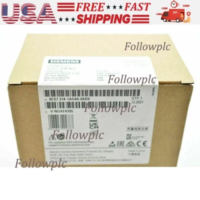 New Siemens 6ES7214-1AG40-0XB0 6ES7 214-1AG40-0XB0 SIMATIC S7-1200 CPU 1214C - Image 1 of 2