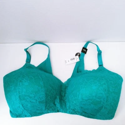 Torrid Dream Bra Size 42H Green Lightly Lined No Wire Free Super Soft Lace New - Image 1 of 4