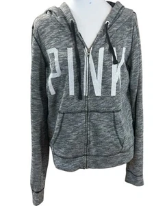 Pink By Victoria Secret Zip front Hoodie Sz M - Picture 1 of 6
