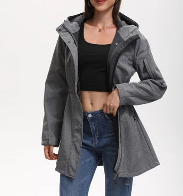 Women Winter Warm Fleece Lined Jacket Thick Parka Coat with Hood water-repellent - Image 1 of 4