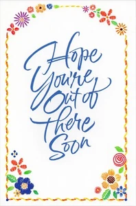 Sweet GET WELL SOON HOSPITAL Card, Hope Flowers by American Greetings + Envelope - Picture 1 of 5