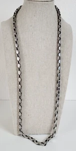 Men's Silver-Tone Bike Chain Necklace 30 Inch Lobster Clasp 4.9mm - Picture 1 of 8