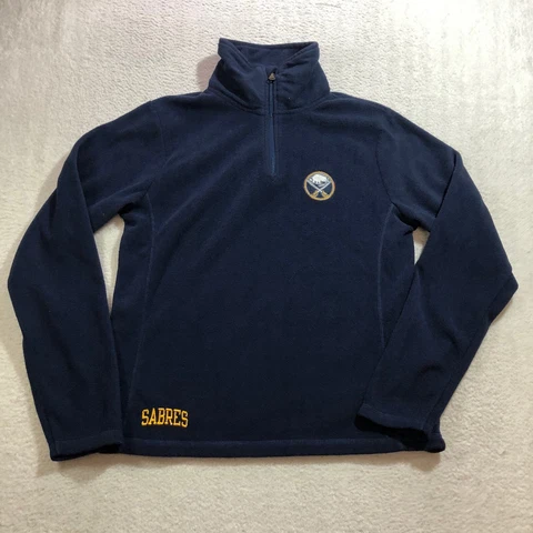 Buffalo Sabres Sweater Womens Small Blue 1/4 Zip Fleece Pullover Cover