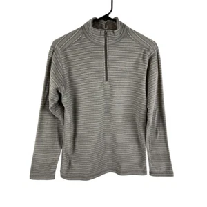 Patagonia 1/4 Zip Fleece Gray Striped Pullover Logo Youth Boys/Girls XXL (16-18) - Picture 1 of 14