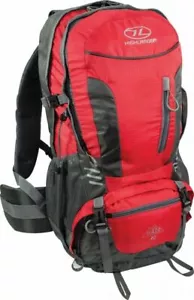 Highlander Hiker 40L Litre Walking Hiking Backpack Rucksack + Raincover RED - Picture 1 of 1
