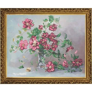 Nova sloboda CP3109 Clematis Embroidery Counted - Picture 1 of 2