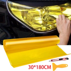 180cm Yellow/Amber Headlight Tint Fog Lights Tail light Vinyl Film Stretchable - Picture 1 of 7