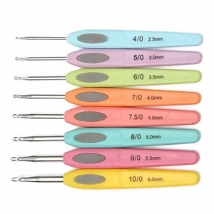 Ganchos agujas ganchos ganchos ganchillo plástico multicolor 2,5~6 mm aluminio tamaños 8 piezas - Imagen 1 de 8