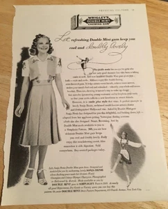 1938 SONJA HENIE per WRIGLEY'S DOUBLE MINT GUM - Pubblicità rivista d'epoca - Foto 1 di 4