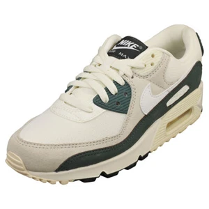 Nike Air Max 90 Womens Fashion Trainers in Off White Green - Picture 1 of 8
