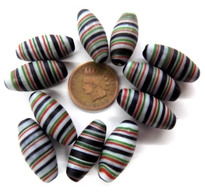 10 Fancy Venetian Style Spiral Lamp African Trade Beads T281 READ - Picture 1 of 1