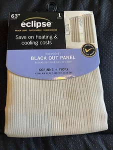 Eclipse 99% Blackout Curtain Panel Darken Ivory Dark 42"x 63" Sleep - Picture 1 of 2