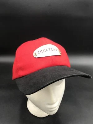 Vintage Craftsman Mens Hat Cap Red Black SnapBack Made In USA - Imagem 1 de 4
