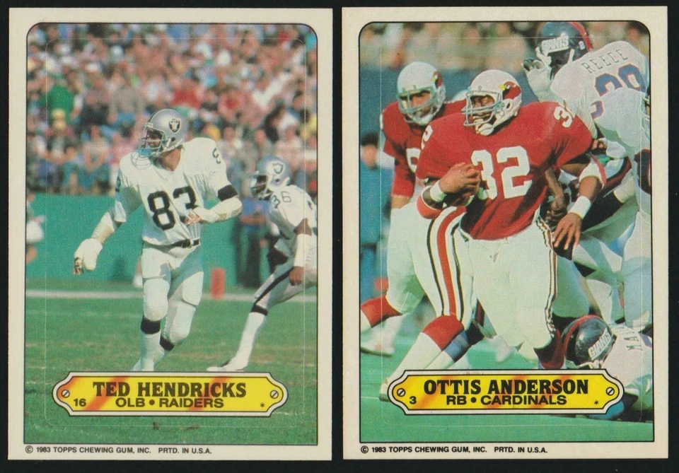 1983 TOPPS FOOTBALL STICKERS YOU PICK #1 - 33  NMMT **** FREE SHIPPING **** - Image 1 of 1