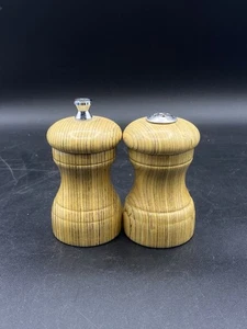 Mr Dudley Staved Wood Pepper Mill & Salt Shaker Unique Rainbow Color Set - Picture 1 of 8