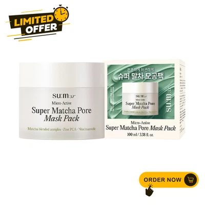 SU:M37 Micro Active Super Matcha Pore Mask 100 ml Calmante Limpieza Profunda K-Beauty Foto 1 de 4