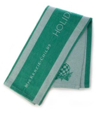 NWT MacKenzie-Childs Butler's Pantry Towel Green Holiday Jacquard Dishtowel - Image 1 of 4
