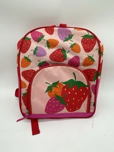 Kids Pink Backpack Strawberries with School Supplies- New - Picture 1 of 5