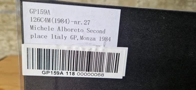 FERRARI 126C4M 2° place Monza GP 1984 Michele Alboreto 1/18 GPREPLICAS!!! - Immagine 1 di 4