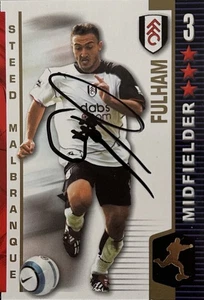 STEED MALBRANQUE HAND SIGNED FULHAM 2004-2005 SHOOT OUT CARD - Picture 1 of 1