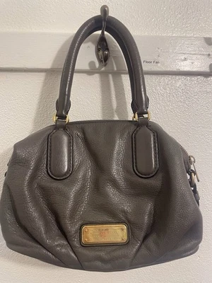 Marc Jacobs Grey Leather Medium size  Brass Name Tag Satchel - Image 1 of 4