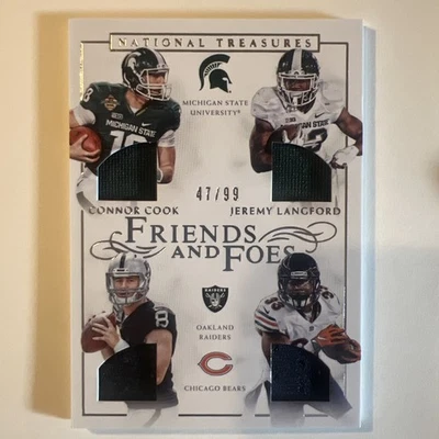 2016 NFL Panini National Treasures Friends & Foes /99Connor Cook Jeremy Langford - Image 1 of 4