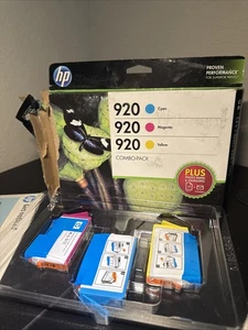 HP 920 Combo Pack Ink Cyan Magenta Yellow With Photo Paper Open Box New Ink - Picture 1 of 3