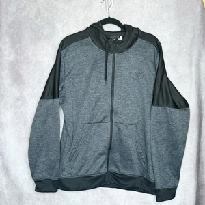 Adidas grau Full Zip Hoodie Herren Große L Training Activewear Jacke grau schwarz - Bild 1 von 7
