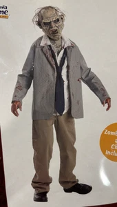 Boys Zombie Costume WITH Mask & Zombie Chest, Size M (8-10), BRAND NEW - Picture 1 of 6