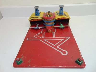 Vintage Marx Main Street City Airport-w/planes-tin litho-lights not working-good - Image 1 of 4